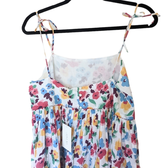 NEW THE GREAT The Dainty Dress Tropical Floral Midi Dress Size Large - Picture 7 of 12
